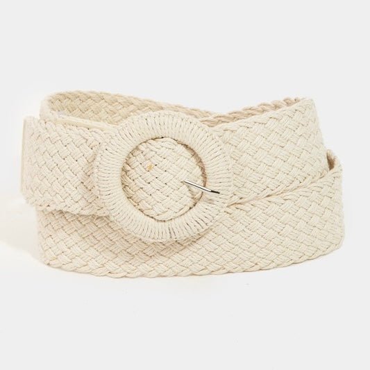 Ivory Braided Belt - Peplum Clothing