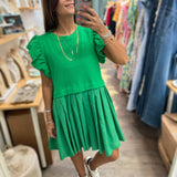 Kelly Green Dress - Peplum Clothing