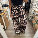 Leopard Print Side Stripe Pants - Peplum Clothing