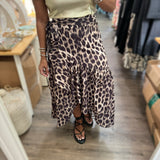 Leopard Print Wrap Around Skirt - Peplum Clothing