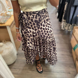 Leopard Print Wrap Around Skirt - Peplum Clothing