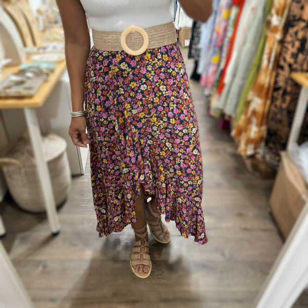 Mini Floral Print Skirt - Peplum Clothing
