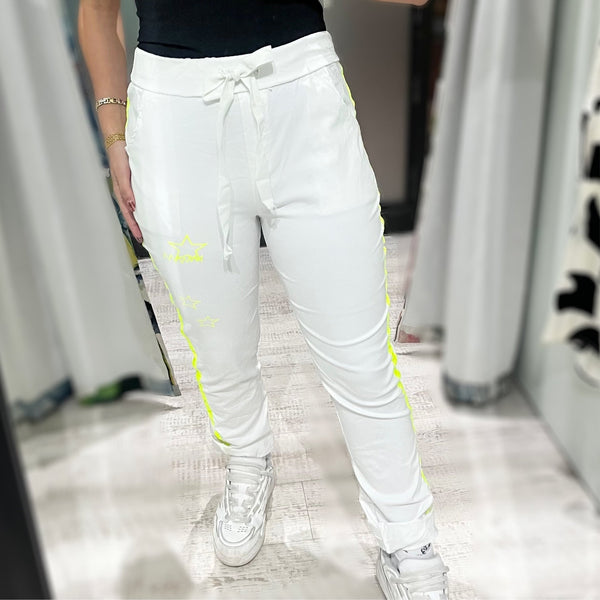 Neon Side Striped Pant - Peplum Clothing