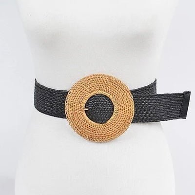 Oversize Weaved Bamboo Buckle Belt - Peplum Clothing