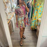 Patchwork Print Dress - Peplum Clothing