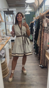 RE-STOCK Mocha Stripes Button Down Dress