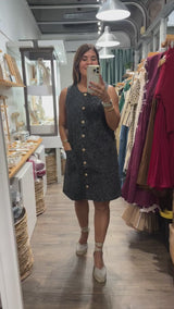 Black Mix Print Shift Dress