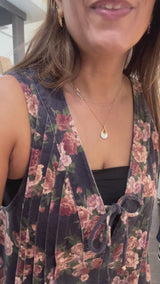 Floral Print Denim Romper