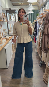 Oatmeal Knitted Cardigan/Top