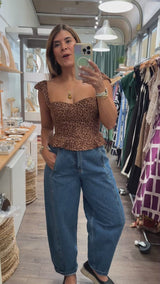 Leopard Print Peplum Top