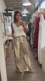 Animal Print Denim Pant