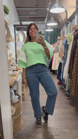Light Green Ruffle Detail Top