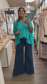 Turquoise Wrap Tunic Top