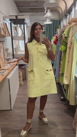 Lemon Denim Shift Dress