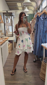 White Smocked Strappy Dress