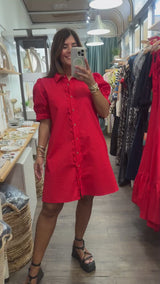 Red Button Down Dress