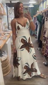 Printed Open Back Dress