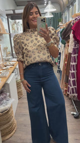 Gold Animal Print Top