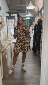 Leopard Print Drop Waist Dress