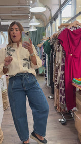 RE-STOCK Ivory Embroidered Flowers Top