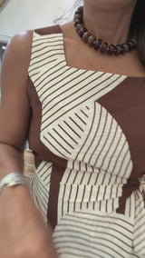 Brown Print Top & Pant Set