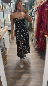Polka Dots Strapless Dress