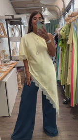 Yellow One Shoulder Asymmetrical Top