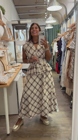 Plaid Print Top & Skirt Set