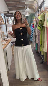 Black & Ivory Contrast Dress