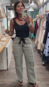 Black & White Drawstring Denim