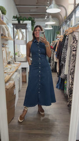 Dark Denim Collared Dress