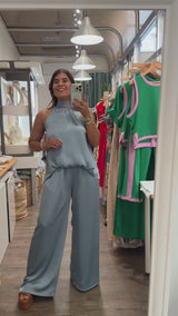 Ice Blue Top & Pant Set