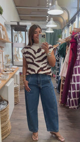 Animal Print Knitted Top