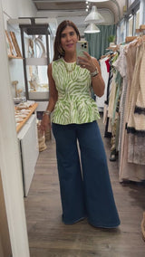 Green Zebra Print Top