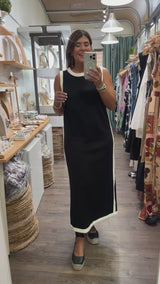 Black & Ivory Side Detail Dress