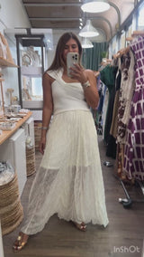 Ivory Lace Maxi Skirt