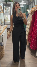 Black Cowl Neck Jumpsuit