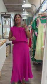 Magenta Top & Skirt Set