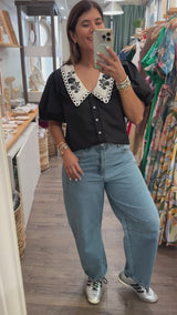 Black Collared Top