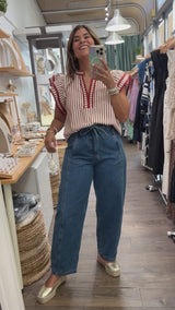 Rust Striped Top