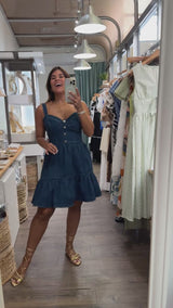 Dark Denim Corset Detail Dress