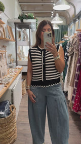 Black Stripes Knitted Top