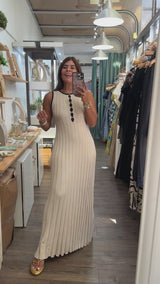 Sand Ribbed Maxi Dress