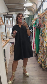 Black Stripes Detail Dress
