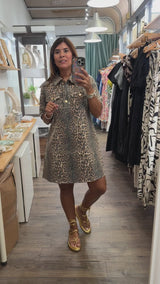 Leopard Sequin Detail Dress