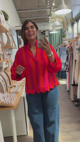 Fuchsia & Orange Stripes Top