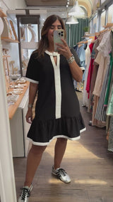 Black & White Drop Waist Dress