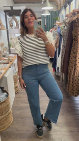 Black Stripes Textured Top