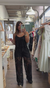 Black Lace Top & Pant Set