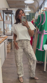 Snake Print Barrel Jeans